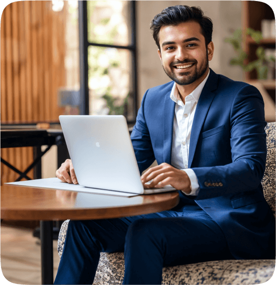 Man working on a laptop, symbolizing advanced features